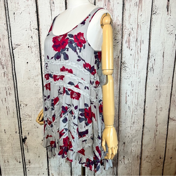 πHPπ Free People Intimacy Voile and Trapeze Slip Lace Floral Dress Size XS - Picture 8 of 15